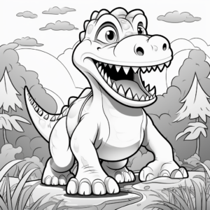 Kid-Friendly Cartoon Megalosaurus Coloring Pages 2