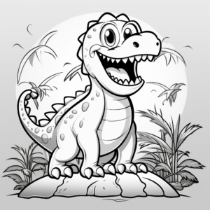 Kid-Friendly Cartoon Megalosaurus Coloring Pages 3