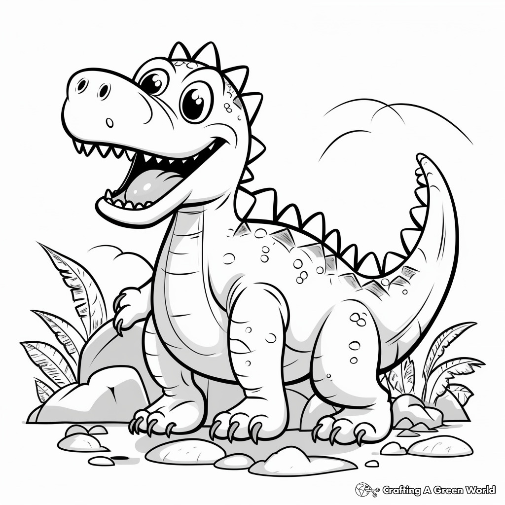Kid-Friendly Cartoon Megalosaurus Coloring Pages 4