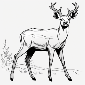 Kid-Friendly Cartoon Mule Deer Coloring Pages 2