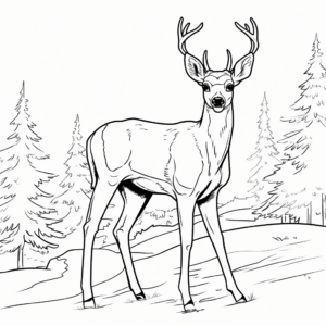 Kid-Friendly Cartoon Mule Deer Coloring Pages 4