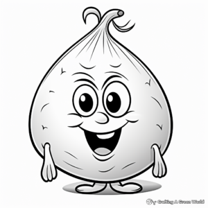Kid-Friendly Cartoon Onion Coloring Pages 1