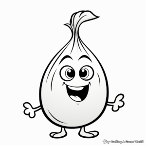 Kid-Friendly Cartoon Onion Coloring Pages 2