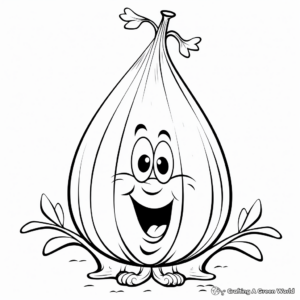 Kid-Friendly Cartoon Onion Coloring Pages 4