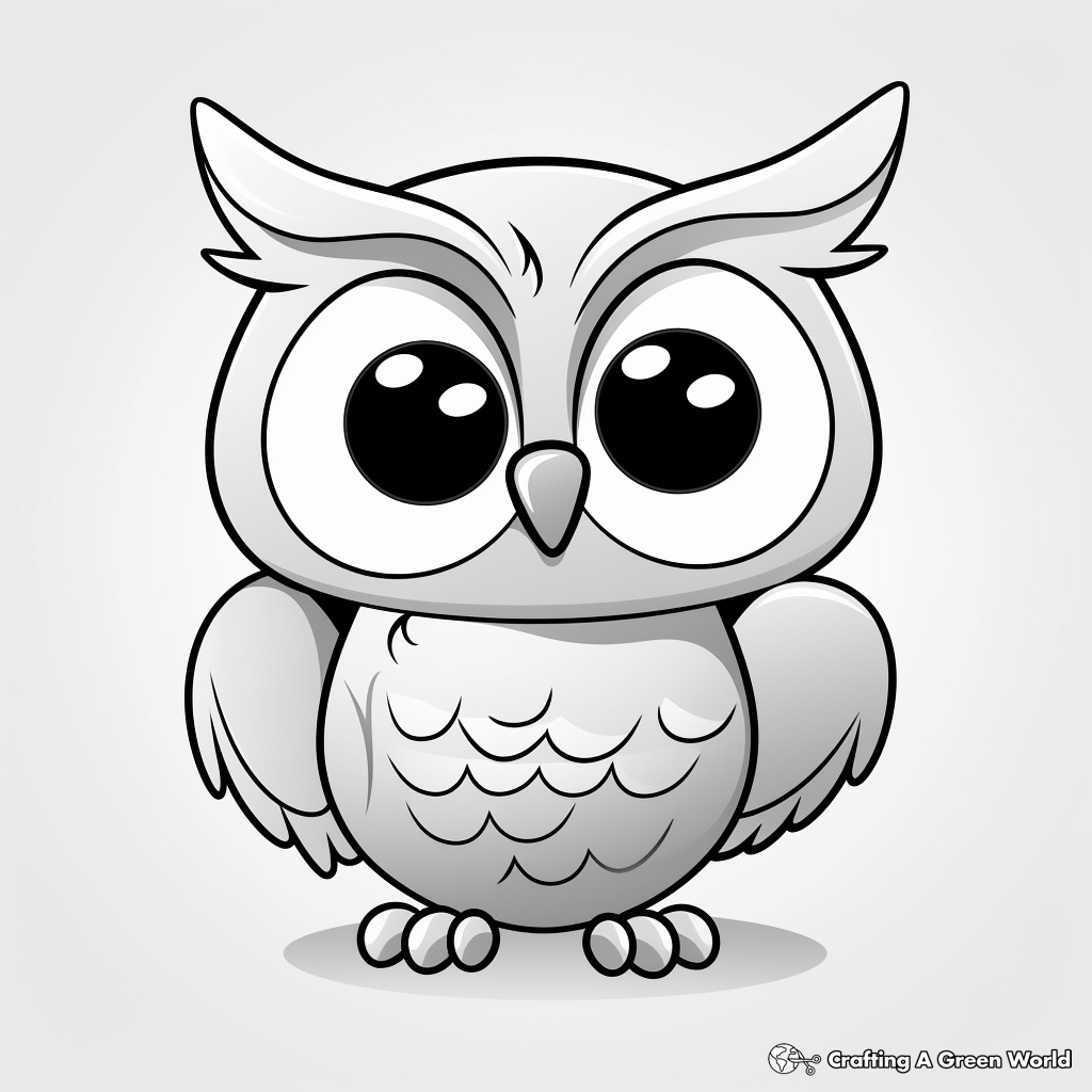 Kid-Friendly Cartoon Owl Coloring Pages 2
