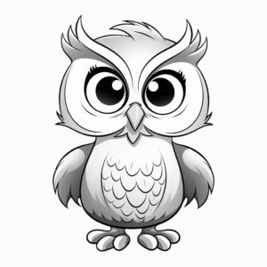 Kid-Friendly Cartoon Owl Coloring Pages 3