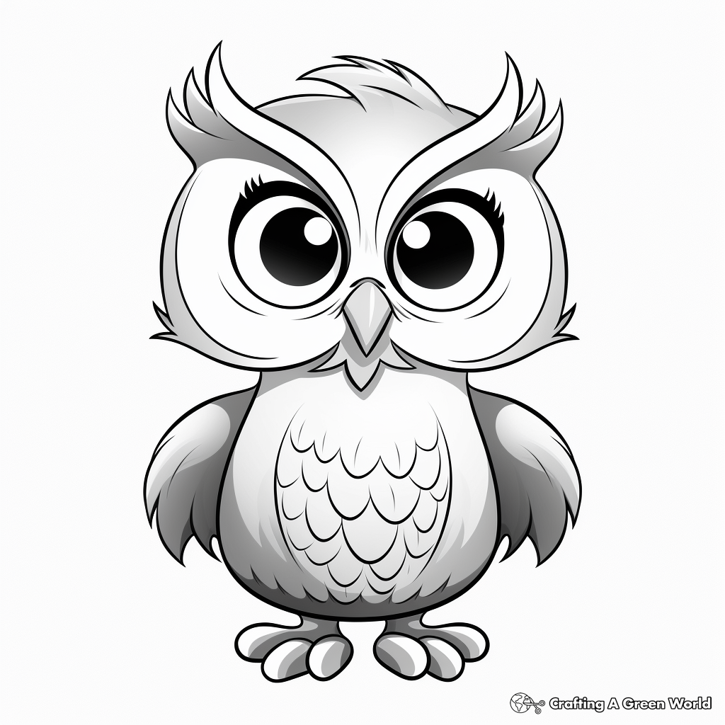 Kid-Friendly Cartoon Owl Coloring Pages 3