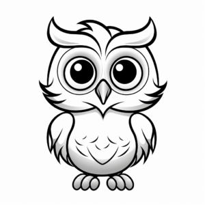 Kid-Friendly Cartoon Owl Coloring Pages 4