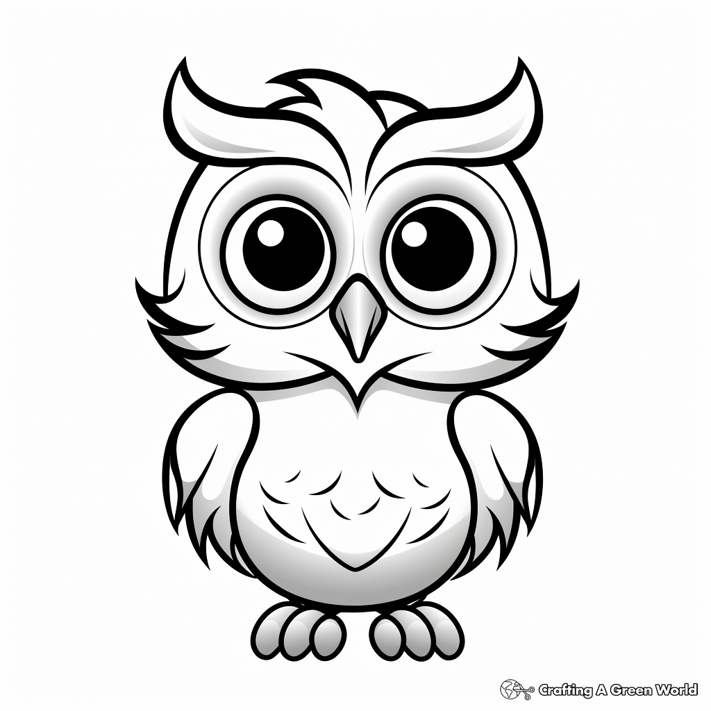 Kid-Friendly Cartoon Owl Coloring Pages 4