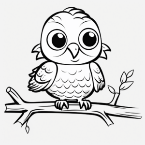 Kid-Friendly Cartoon Parakeet Coloring Pages 2