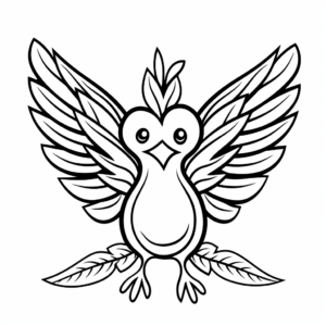 Kid-Friendly Cartoon Peace Dove Coloring Pages 3