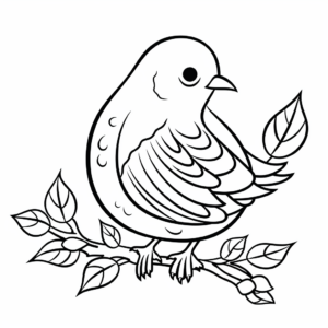 Kid-Friendly Cartoon Peace Dove Coloring Pages 4
