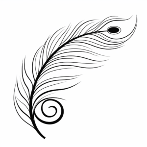 Kid-Friendly Cartoon Peacock Feather Coloring Pages 1