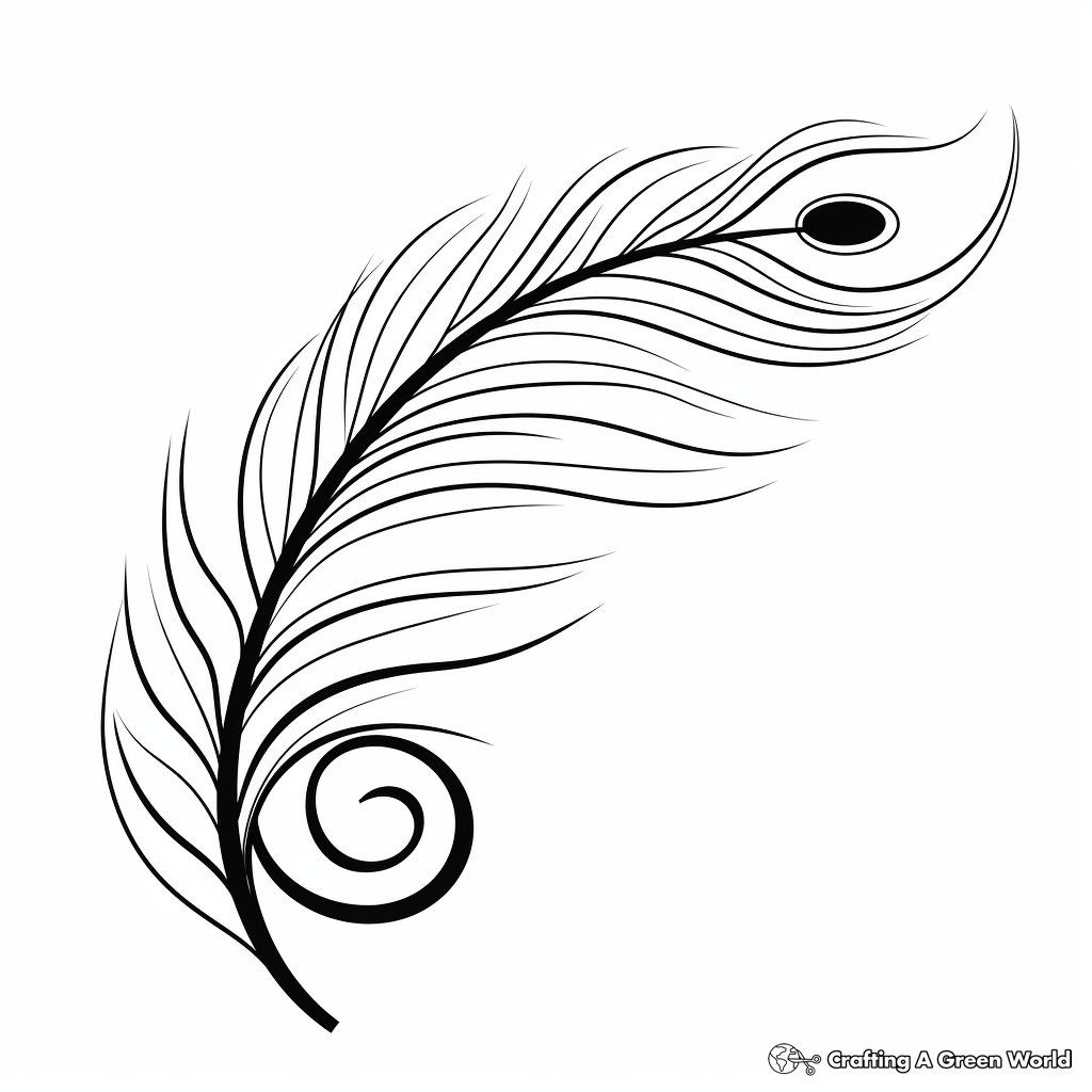 Kid-Friendly Cartoon Peacock Feather Coloring Pages 1