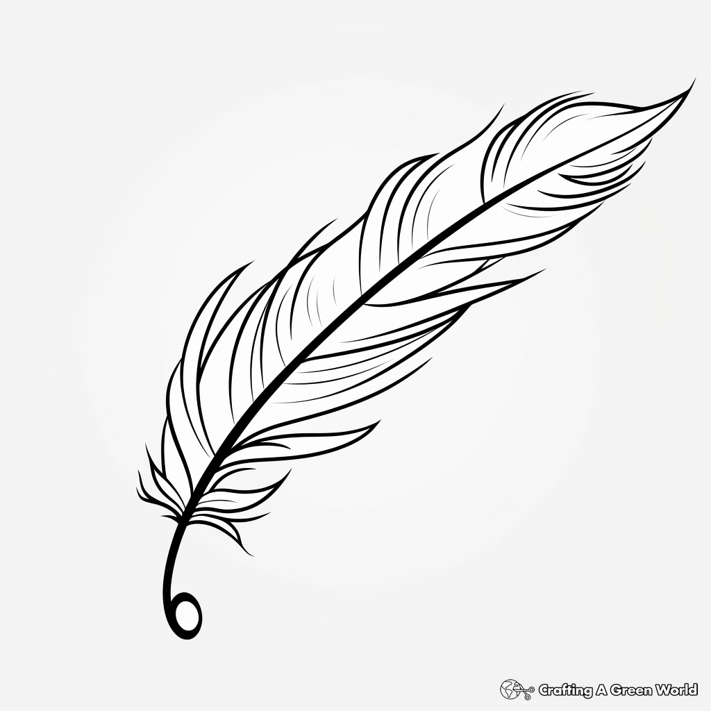 Kid-Friendly Cartoon Peacock Feather Coloring Pages 2