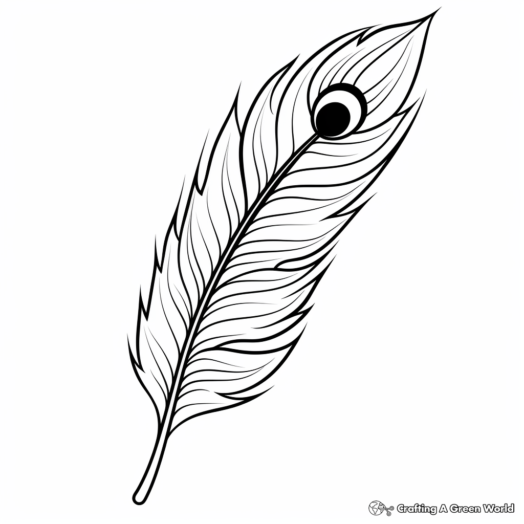 Kid-Friendly Cartoon Peacock Feather Coloring Pages 3