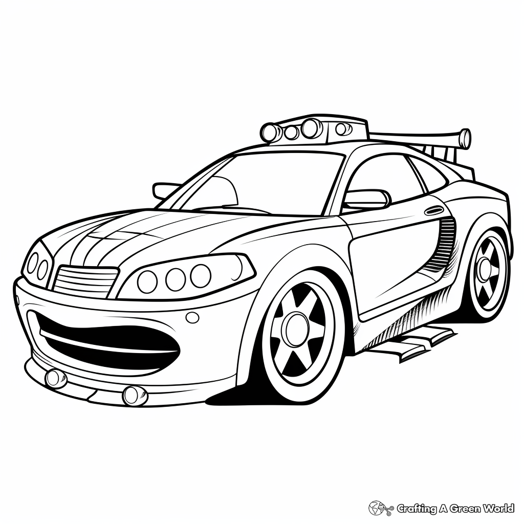 Kid-Friendly Cartoon Police Car Coloring Pages 1