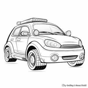 Kid-Friendly Cartoon Police Car Coloring Pages 2