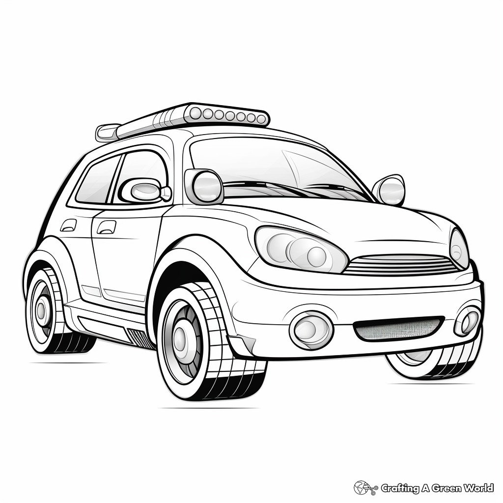 Kid-Friendly Cartoon Police Car Coloring Pages 2