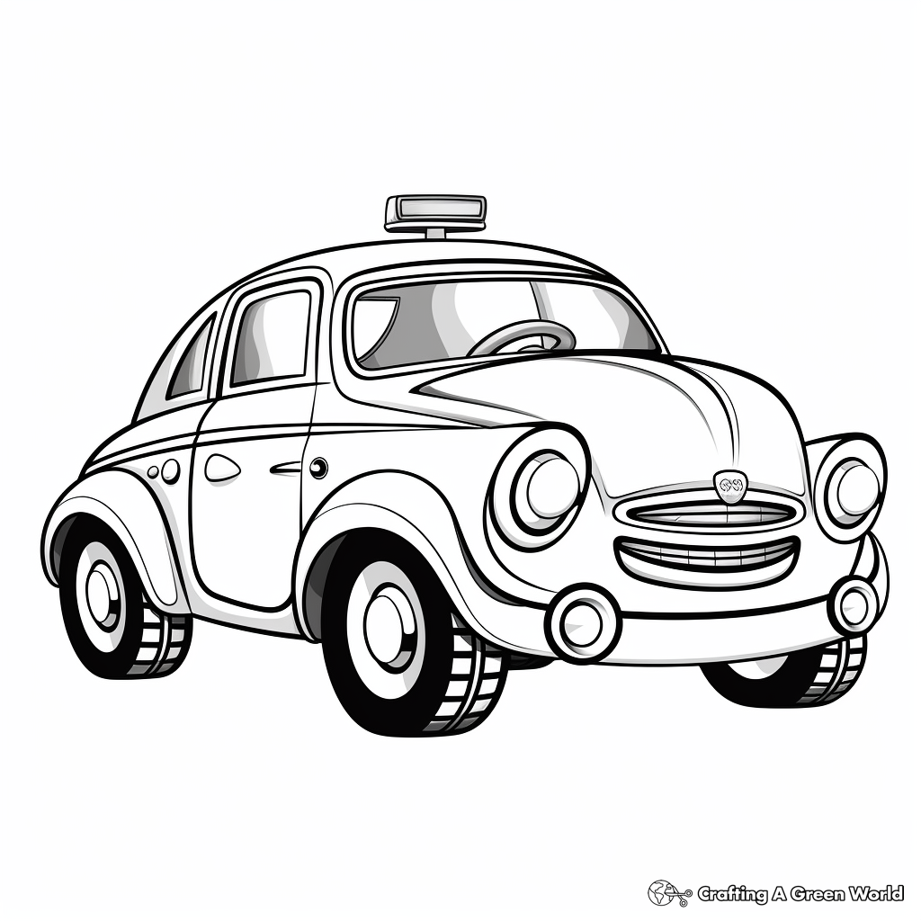Kid-Friendly Cartoon Police Car Coloring Pages 3