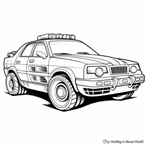 Kid-Friendly Cartoon Police Car Coloring Pages 4
