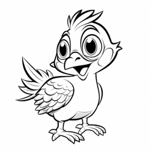 Kid-Friendly Cartoon Quail Coloring Pages 1