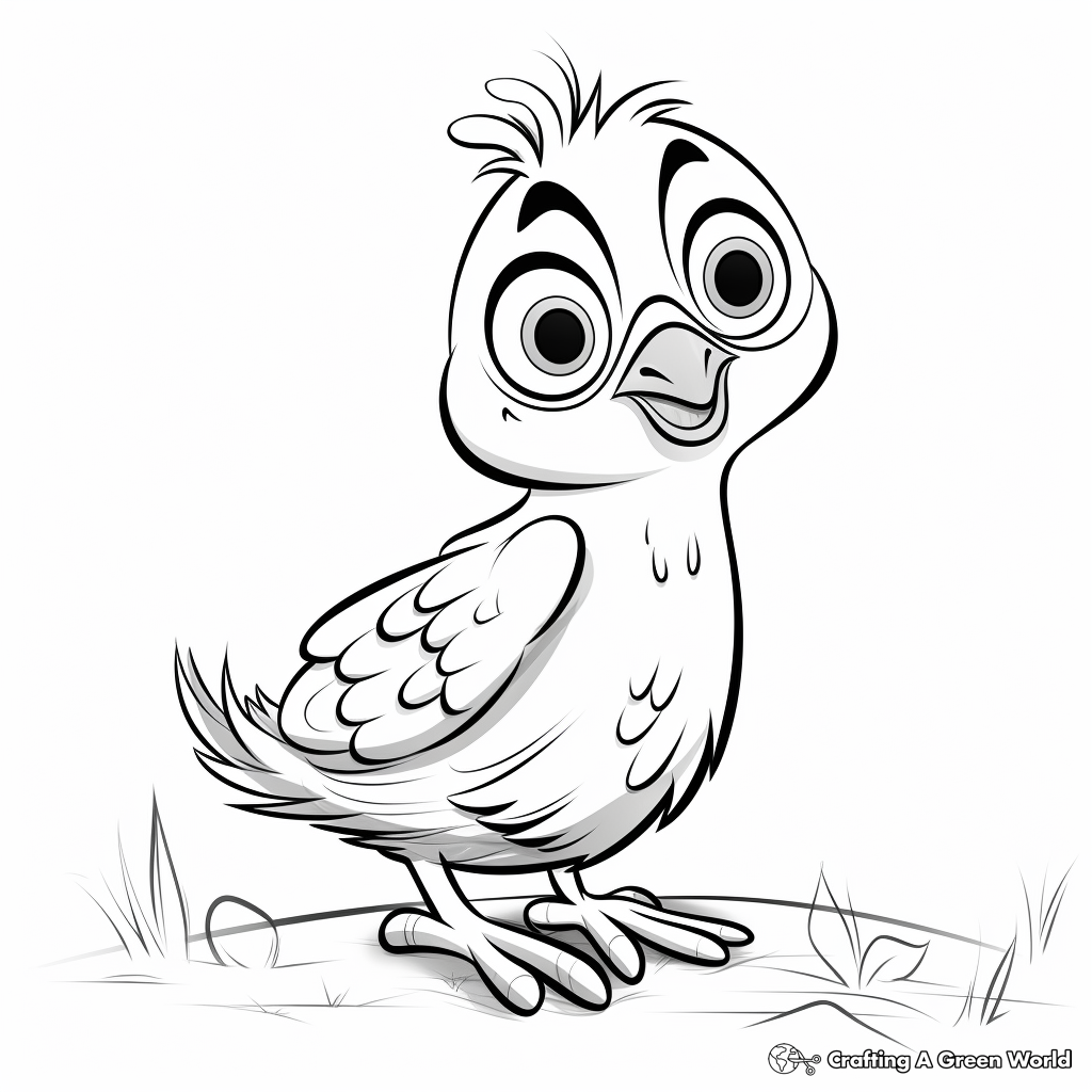 Kid-Friendly Cartoon Quail Coloring Pages 3