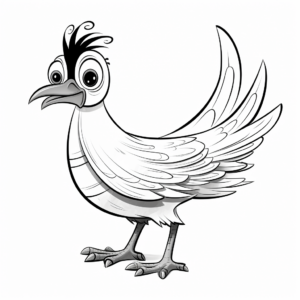 Kid-Friendly Cartoon Quail Coloring Pages 4