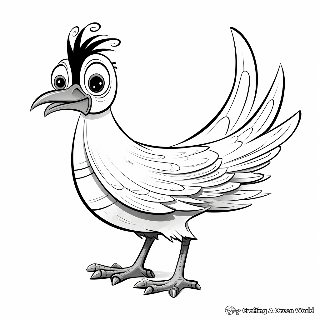 Kid-Friendly Cartoon Quail Coloring Pages 4