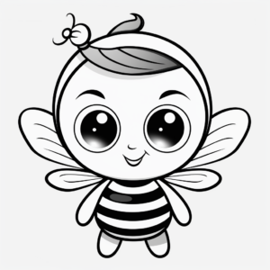 Kid-Friendly Cartoon Queen Bee Coloring Pages 3