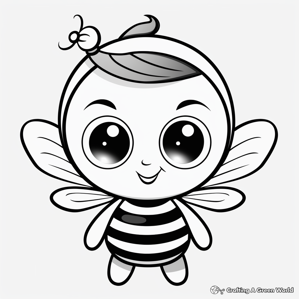 Kid-Friendly Cartoon Queen Bee Coloring Pages 3
