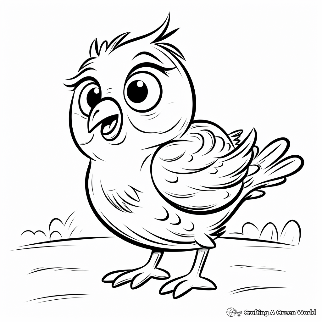 Kid-Friendly Cartoon Robin Coloring Pages 3