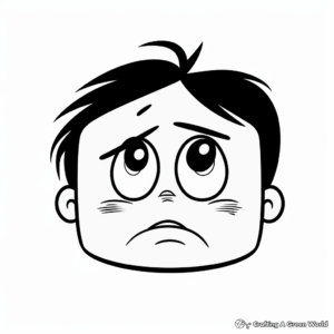 Kid-Friendly Cartoon Sad Face Coloring Pages 1