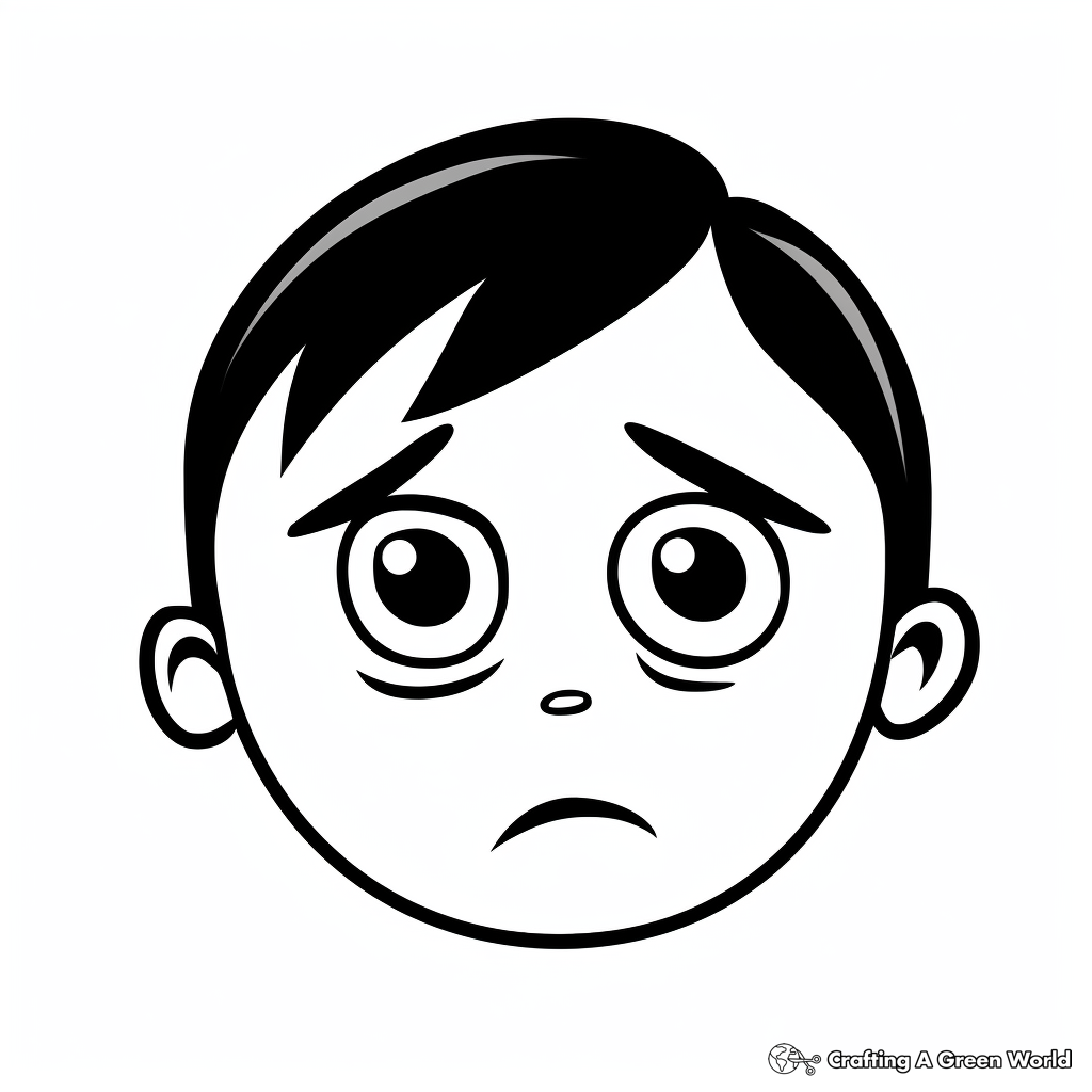 Kid-Friendly Cartoon Sad Face Coloring Pages 3