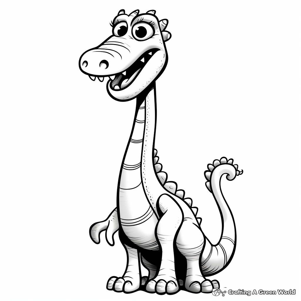 Kid-Friendly Cartoon Sauroposeidon Coloring Pages 2