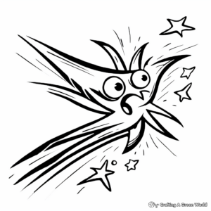 Kid-Friendly Cartoon Shooting Star Coloring Pages 2