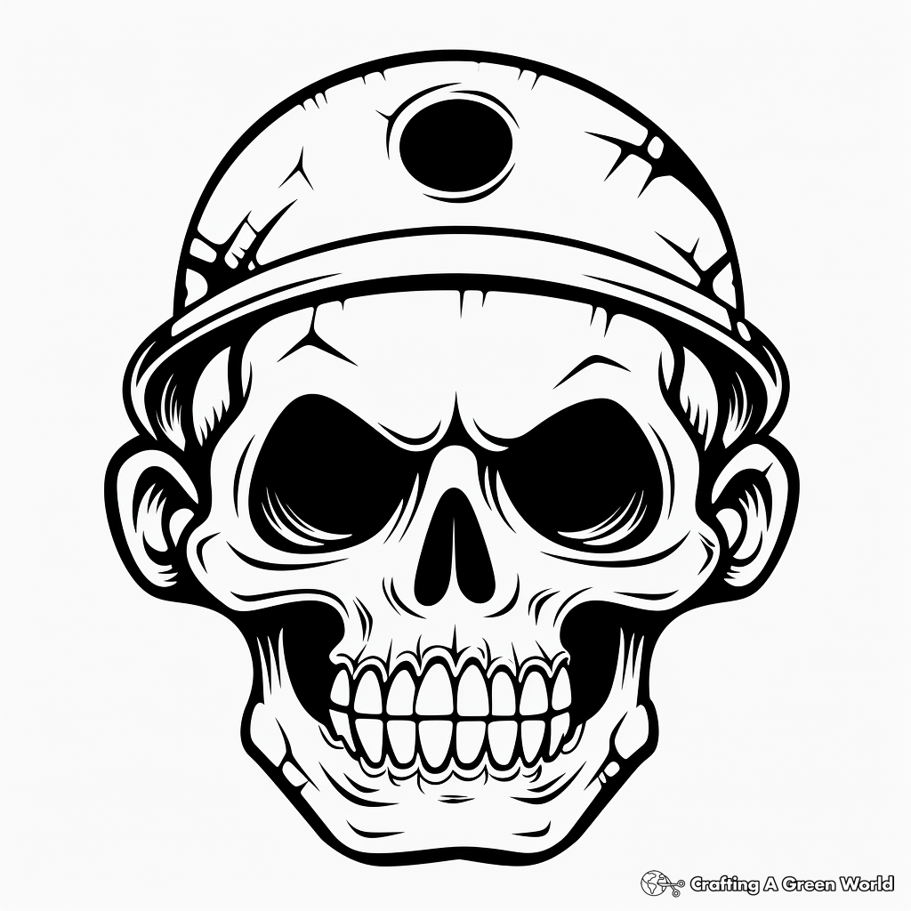 Kid-Friendly Cartoon Skull Coloring Pages 4
