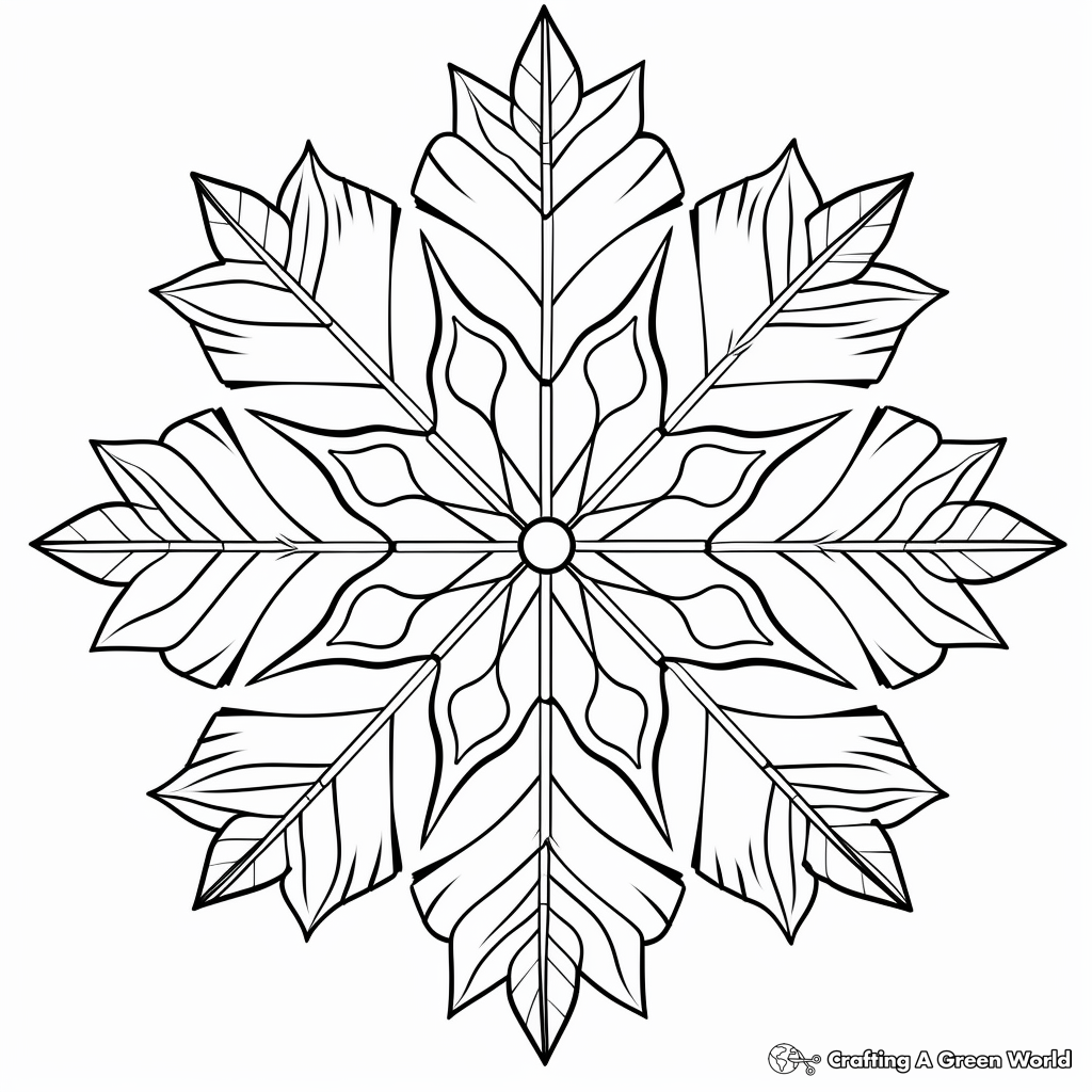 Kid-Friendly Cartoon Snowflake Coloring Pages 4
