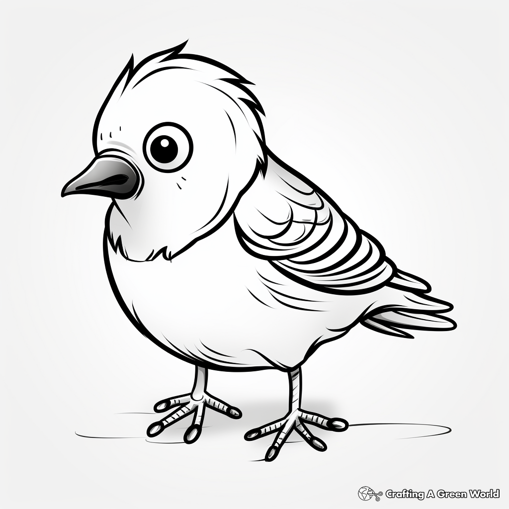 Kid-Friendly Cartoon Sparrow Coloring Pages 2