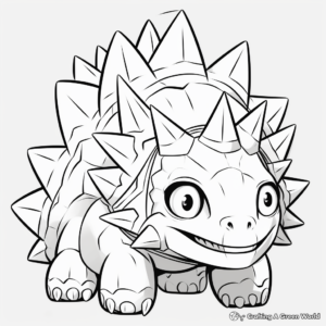 Kid-friendly Cartoon Stegosaurus Coloring Pages 4