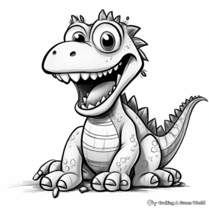 Kid-Friendly Cartoon Suchomimus Coloring Pages 1