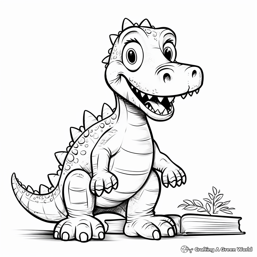 Kid-Friendly Cartoon Suchomimus Coloring Pages 2