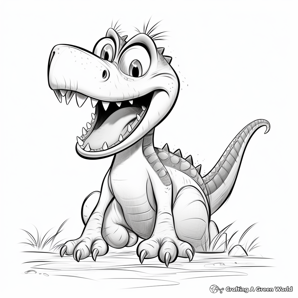 Kid-Friendly Cartoon Suchomimus Coloring Pages 4