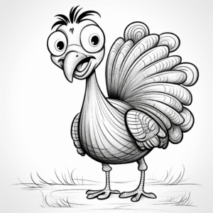 Kid-Friendly Cartoon Turkey Coloring Pages 1