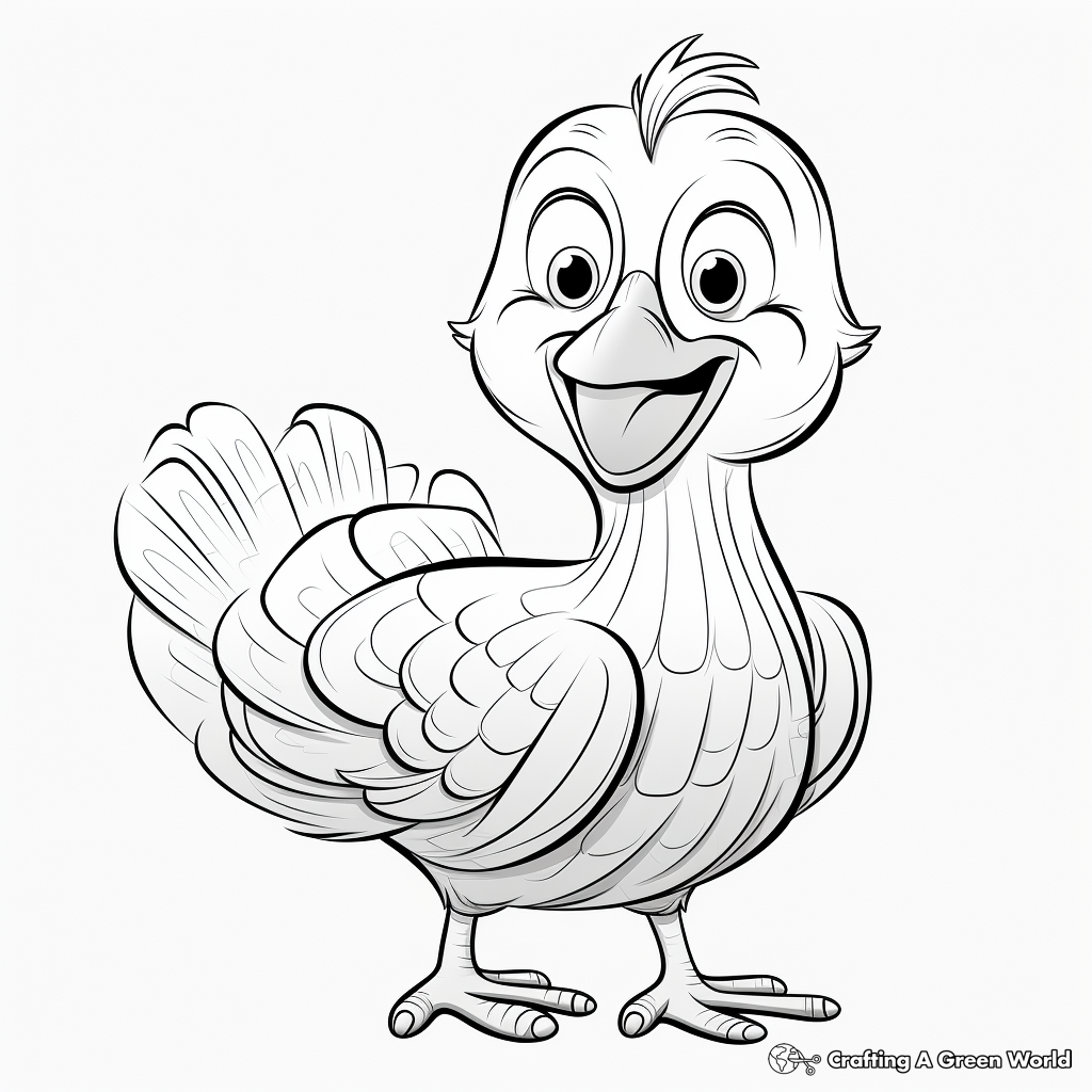 Kid-Friendly Cartoon Turkey Coloring Pages 4