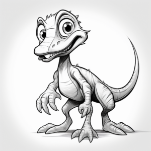 Kid-Friendly Cartoon Velociraptor Coloring Pages 2