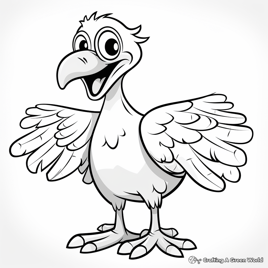 Kid-friendly Cartoon Vulture Coloring Pages 1
