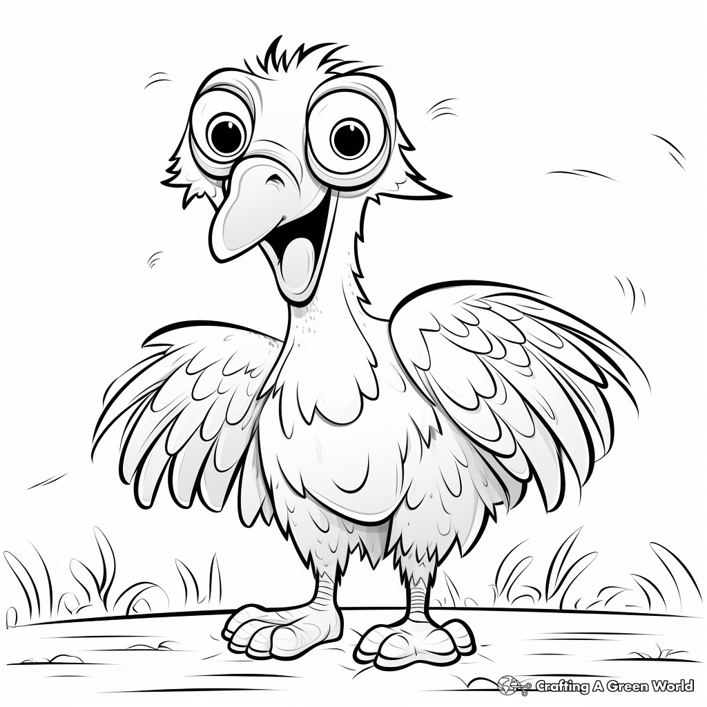Kid-friendly Cartoon Vulture Coloring Pages 3