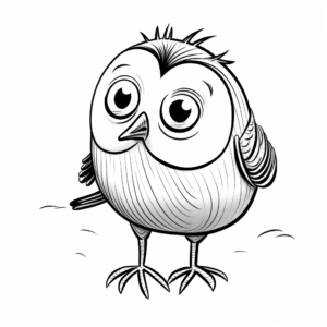 Kid-Friendly Cartoon Wren Coloring Pages 1
