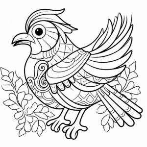 Kid-friendly Christmas Cardinal Coloring Pages 2